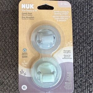 NUK Comfy Duet Silicone Soother - Mint and White